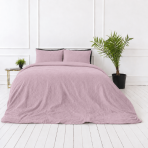 Musselin Bettwäsche set "Rose muslin". Bettwäsche sets, 135/140x200 cm, 150x200 cm, 155/160x200 cm. Rosa kissen- und bettdeckenbezüge mit einheitlicher knitterstruktur.