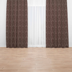Verdunkelungsvorhang „Brown baroque curtain“. Vorhänge, 140x270 cm. Sophistizierter dunkelbrauner jacquard-vorhang mit einem klassischen ornamentdesign für einen anspruchsvollen dekor.