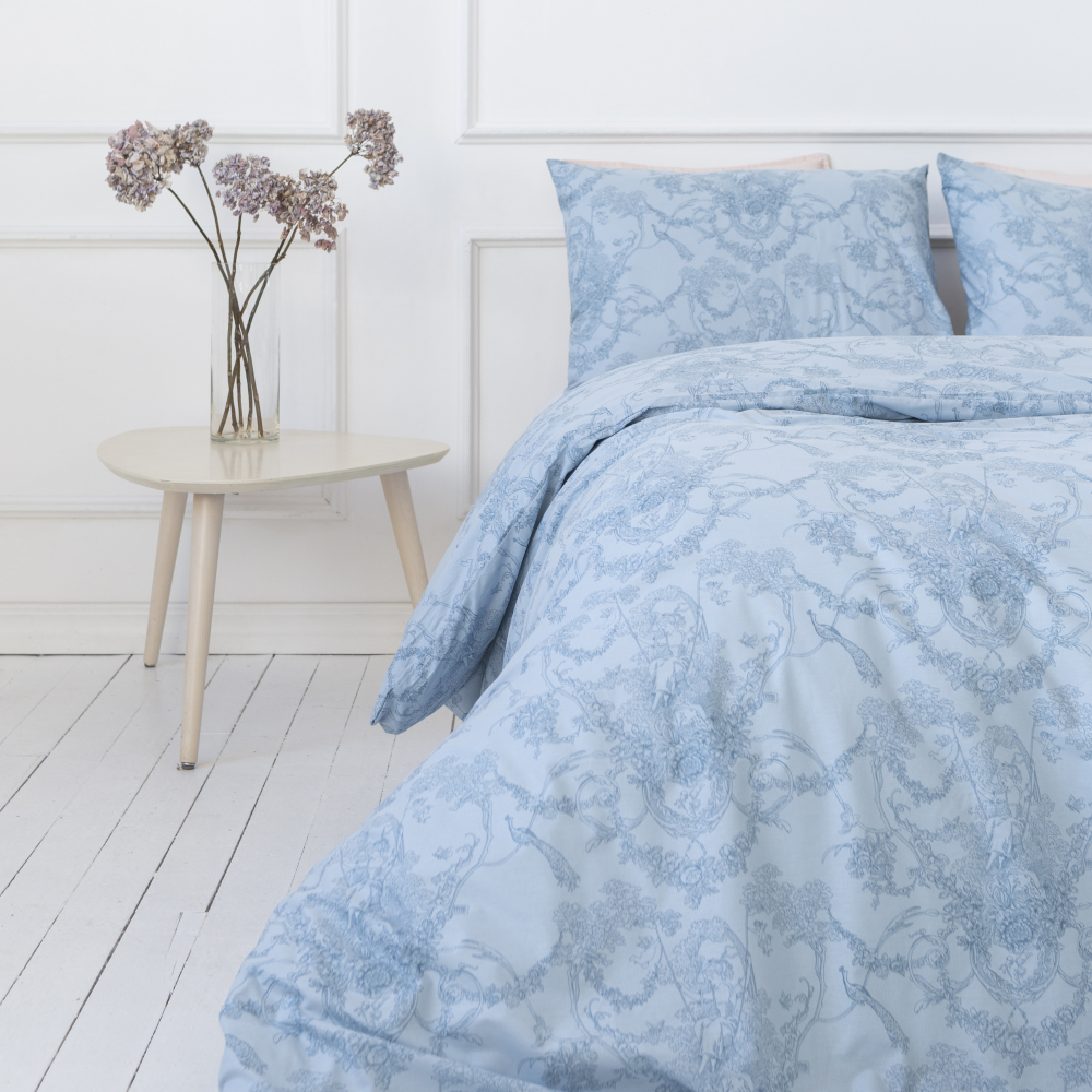 Kissenbezüge „Toile de jouy blue“  1 Stück. Kissenbezüge 50x70