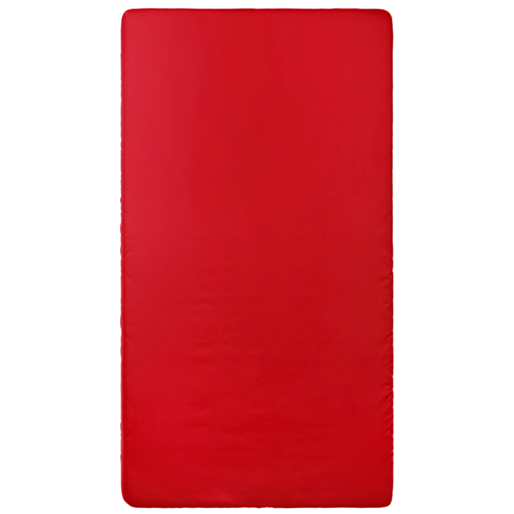 Bettlaken ohne Gummizug „Zuko“, 150x220 cm, 200x220 cm, 220x240 cm. Ein rotes bettlaken, das dem schlafzimmer energie und lebendigkeit verleiht.