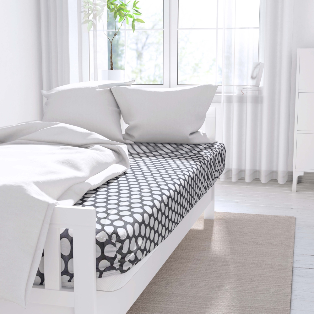 Spannbettlaken „Grey Ripple“. Spannbettlaken, 80x200 cm, 90x200 cm, 120x200 cm, 135/140x200 cm, 155/160x200 cm, 180x200 cm