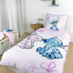 Bettwäsche set "Angel and Stitch“. Kinderbettwäsche, 135x200 cm. Rosa bettwäsche-design mit stitch, angel und blumenmotiven. Bettwäsche set "Angel and Stitch“. Kinderbettwäsche, 135x200 cm. Rosa bettwäsche-design mit stitch, angel und blumenmotiven.