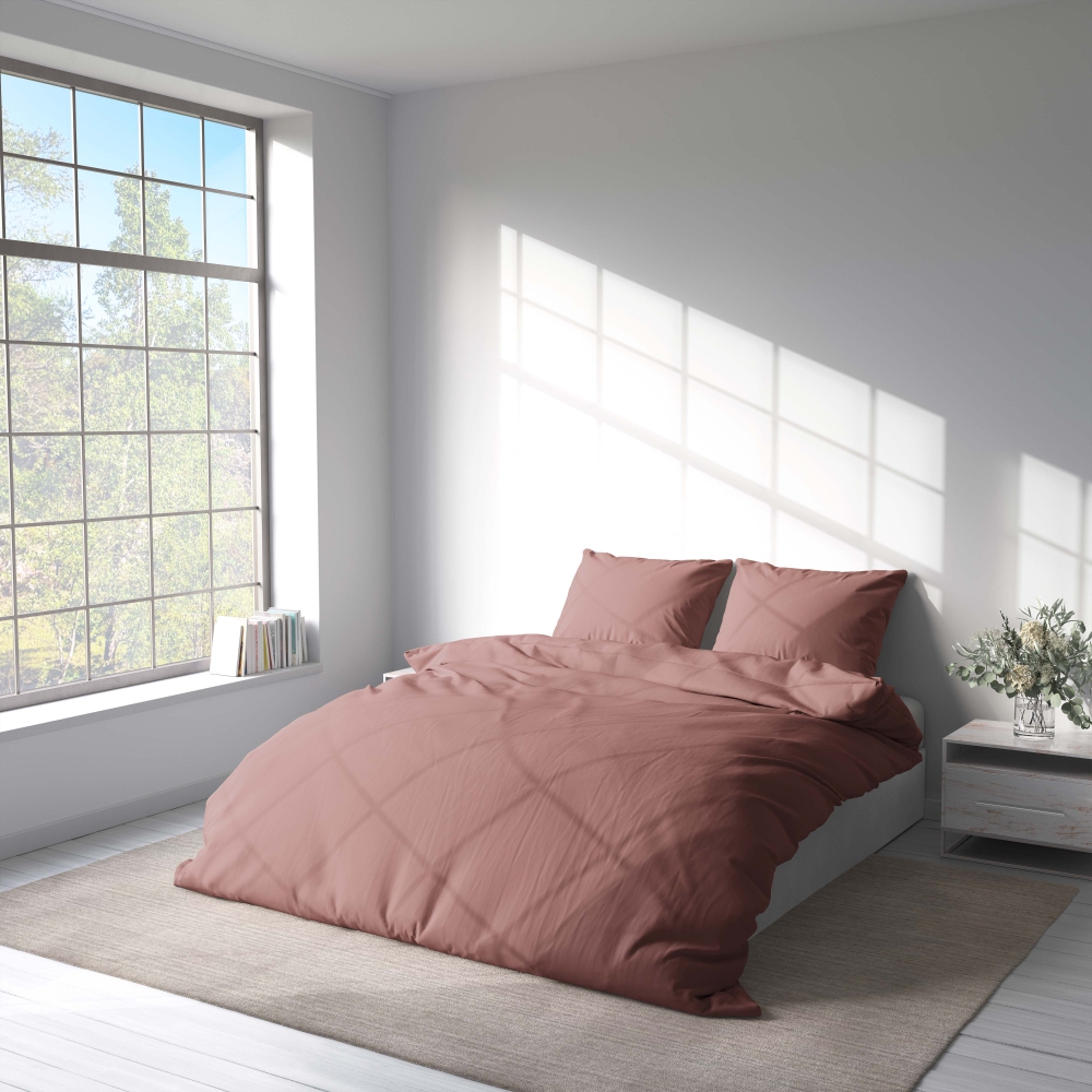 Bettwäsche set „Ash rose dark“. Bettwäsche für Hotels, 135/140x200 cm, 200x200 cm, 200x220 cm. Raffiniertes bettwäscheset in eschenrose.