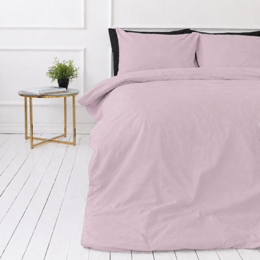 Bettwäsche set "Ash rose". Bettwäsche einfarbig, 135/140x200 cm, 150x200 cm, 155/160x200 cm, 180x200 cm, 200x200 cm, 200x220 cm, 220x240 cm. Elegantes bettwäscheset in eschenrose für ein schickes und einladendes schlafzimmer.