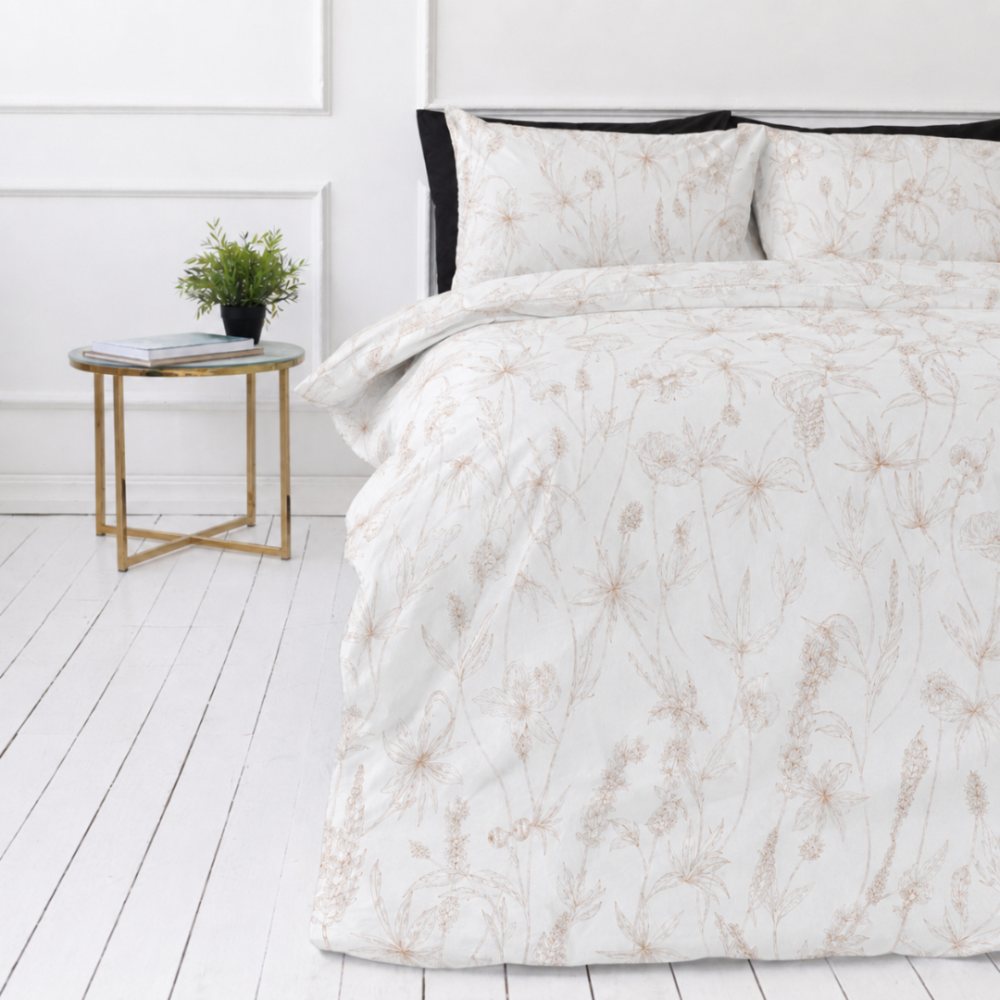 Bettwäsche set "Aubrielle". Bettwäsche 155x200, 135/140x200 cm, 150x200 cm, 155/160x200 cm, 180x200 cm, 200x200 cm, 200x220 cm, 220x240 cm. Bettwäsche-set mit feinem linearem blumen- und blättermotiv Bettwäsche set "Aubrielle". Bettwäsche 155x200, 135/140x200 cm, 150x200 cm, 155/160x200 cm, 180x200 cm, 200x200 cm, 200x220 cm, 220x240 cm. Bettwäsche-set mit feinem linearem blumen- und blättermotiv
