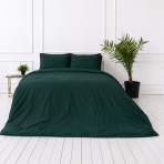 Bettwäsche set "Basil". Bettwäsche einfarbig, 135/140x200 cm, 150x200 cm, 155/160x200 cm, 180x200 cm, 200x200 cm, 200x220 cm, 220x240 cm. Elegante bettwäsche in dunklem grün.