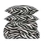 Bettwäsche set "Black Safari". Bettwäsche 155x200, 135/140x200 cm, 150x200 cm, 155/160x200 cm, 180x200 cm, 200x200 cm, 200x220 cm, 220x240 cm. Schwarz-weißes bettwäsche-set mit ausdrucksstarkem zebramuster