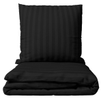 Bettwäsche set "Black Stripes". Bettwäsche 140x200, 135/140x200 cm, 155/160x200 cm, 200x200 cm, 200x220 cm. Stylisches schwarzes bettwäscheset mit schlankem streifenmuster, das moderne eleganz in ihre schlafzimmerdekoration bringt.