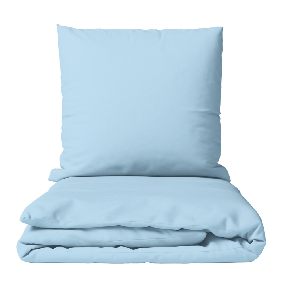 Bettwäsche set "Blizzard". Bettwäsche für Hotels, 135/140x200 cm, 200x200 cm, 200x220 cm, 220x240 cm. Ruhiges hellblaues bettwäscheset, das gelassenheit in ihr schlafzimmer bringt.
