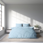 Bettwäsche set "Blizzard". Bettwäsche für Hotels, 135/140x200 cm, 200x200 cm, 200x220 cm, 220x240 cm. Sanftes hellblaues bettwäscheset, perfekt für eine beruhigende schlafzimmeratmosphäre.