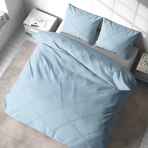 Bettwäsche set "Blizzard". Bettwäsche für Hotels, 135/140x200 cm, 200x200 cm, 200x220 cm, 220x240 cm. Stilvolles hellblaues bettwäscheset, das ihre schlafzimmereinrichtung mit eleganz aufwertet.