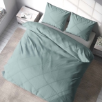 Bettwäsche set „Blue haze“. Bettwäsche für Hotels, 135/140x200 cm, 200x200 cm, 200x220 cm. Elegantes hellblaues bettwäscheset, das ein gefühl von ruhe und gelassenheit in ihren schlafbereich bringt.