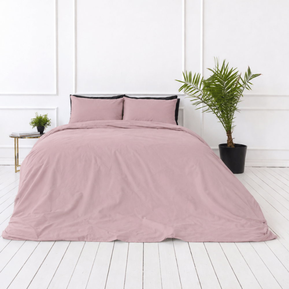 Bettwäsche set "Brick Rose". Bettwäsche einfarbig, 135/140x200 cm, 155x220 cm, 160x200 cm, 180x200 cm, 200x200 cm, 200x220 cm, 220x240 cm. Bettwäsche-set mit minimalistischem design in einem dezenten graurosa.