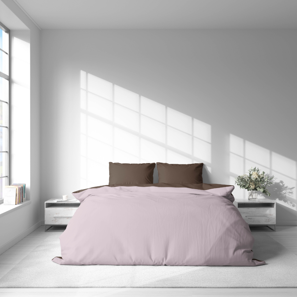 Bettwäsche set "Brunette Ash Rose". Bettwäsche 155x200, 135/140x200 cm, 150x200 cm, 155/160x200 cm, 180x200 cm, 200x200 cm, 200x220 cm, 220x240 cm. Modernes einfarbiges bettwäsche set in braun