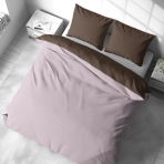 Bettwäsche set "Brunette Ash Rose". Bettwäsche 155x200, 135/140x200 cm, 150x200 cm, 155/160x200 cm, 180x200 cm, 200x200 cm, 200x220 cm, 220x240 cm. Minimalistisches braunes bettwäsche set ohne muster