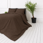 Bettwäsche set "Brunette". Bettwäsche einfarbig, 135/140x200 cm, 150x200 cm, 155/160x200 cm, 180x200 cm, 200x200 cm, 200x220 cm, 220x240 cm. Rikkalik pruun voodipesukomplekt, mis toob teie magamistuppa loomulikku elegantsi.