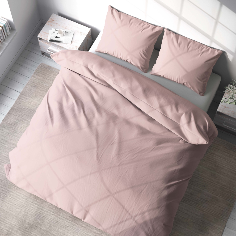 Bettwäsche set "Crystal pink". Bettwäsche für Hotels, 135/140x200 cm, 200x200 cm, 200x220 cm. Elegantes rosa bettwäscheset für einen femininen touch.
