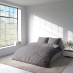 Bettwäsche set "Dark Grey Ranforce". Bettwäsche Baumwolle, 135/140x200 cm, 200x200 cm, 200x220 cm. Elegante dunkelgraue bettwäsche in einem satten, neutralen ton, perfekt für einen schicken und minimalistischen schlafzimmerstil.