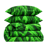 Bettwäsche set "Dewdrop". Grüne Bettwäsche, 135/140x200 cm, 200x200 cm, 200x220 cm. Bettwäsche-set mit muster von gras bedeckt mit tau.