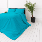 Bettwäsche set "Dreamy Waters". Bettwäsche 155x200, 135/140x200 cm, 150x200 cm, 155/160x200 cm, 180x200 cm, 200x200 cm, 200x220 cm, 220x240 cm. Helles cyanfarbenes bettwäscheset, das ihrem raum einen erfrischenden farbtupfer verleiht und eine friedliche sowie stilvolle schlafumgebung schafft.