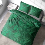 Bettwäsche set "Fern". Bettwäsche 140x200, 135/140x200 cm, 155/160x200 cm, 200x200 cm, 200x220 cm, 220x240 cm. Satte grüne bettwäsche mit auffälligem farnmuster, das an natürliche ruhe erinnert