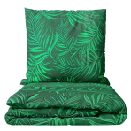 Bettwäsche set "Fern". Bettwäsche 140x200, 135/140x200 cm, 155/160x200 cm, 200x200 cm, 200x220 cm, 220x240 cm. Luxuriöse dunkelgrüne bettwäsche mit übergroßem farnmuster für einen hauch von natur im haus