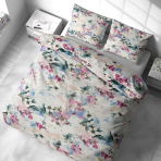 Bettwäsche set "Flowery Mosaic". Bettwäsche 140x200, 135/140x200 cm, 200x200 cm, 200x220 cm. Bettwäsche-set mit auffälligen blumenmustern, das eine frische und helle atmosphäre schafft.