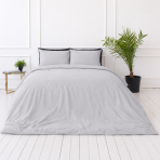 Bettwäsche set „Gray morn“. Bettwäsche einfarbig, 135/140x200 cm, 150x200 cm, 155/160x200 cm, 180x200 cm, 200x200 cm, 200x220 cm, 220x240 cm. Hell-silbergraues bettwäsche-set für eina ruhiges interieur