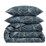 Bettwäsche set „Isolde“. Bettwäsche 155x200, 135/140x200 cm, 150x200 cm, 155/160x200 cm, 180x200 cm, 200x200 cm, 200x220 cm, 220x240 cm. Dunkelblaues bettwäsche set mit goldenen geometrischen linien Bettwäsche set „Isolde“. Bettwäsche 155x200, 135/140x200 cm, 150x200 cm, 155/160x200 cm, 180x200 cm, 200x200 cm, 200x220 cm, 220x240 cm. Dunkelblaues bettwäsche set mit goldenen geometrischen linien