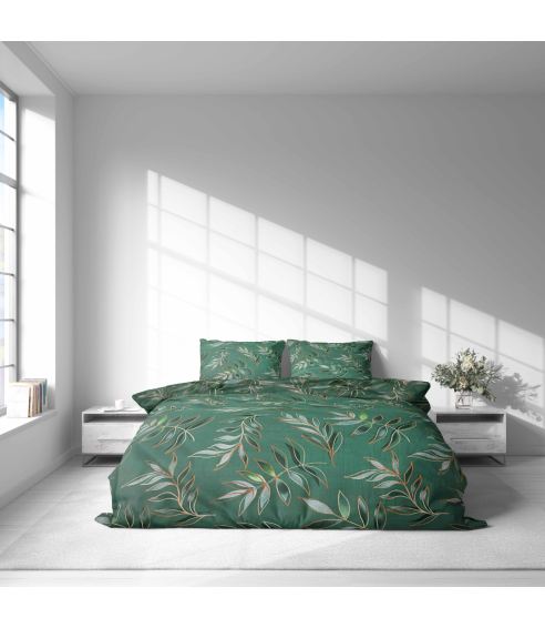 Bettwäsche set "Jade Leaves". Bettwäsche Baumwolle