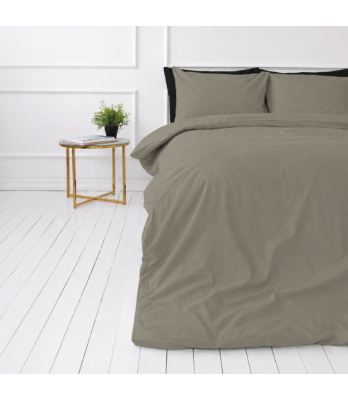 Bettwäsche set „Khaki Grey“. Bettwäsche 140x200