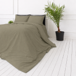 Bettwäsche set „Khaki Grey“. Bettwäsche einfarbig, 135/140x200 cm, 150x200 cm, 155/160x200 cm, 180x200 cm, 200x200 cm, 200x220 cm, 220x240 cm. Ruhiges bettwäsche-set in erdtönen mit graubrauner nuance.