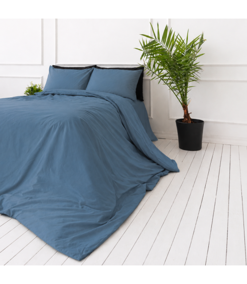 Bettwäsche set „Yale Blue“. Bettwäsche 140x200