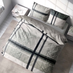 Bettwäsche set "Lane Luxe". Bettwäsche 140x200, 135/140x200 cm. Modernes bettwäschedesign mit sich überschneidenden gittermustern und einem hauch von leopardenflair