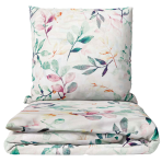 Bettwäsche set "Leaves Pastel". Bettwäsche Baumwolle, 135/140x200 cm, 200x200 cm, 200x220 cm. Bettwäsche mit blumen- und pflanzenmotiven, die ihrem schlafzimmer leichtigkeit und leben verleiht, ideal für eine frühlingshafte einrichtung.