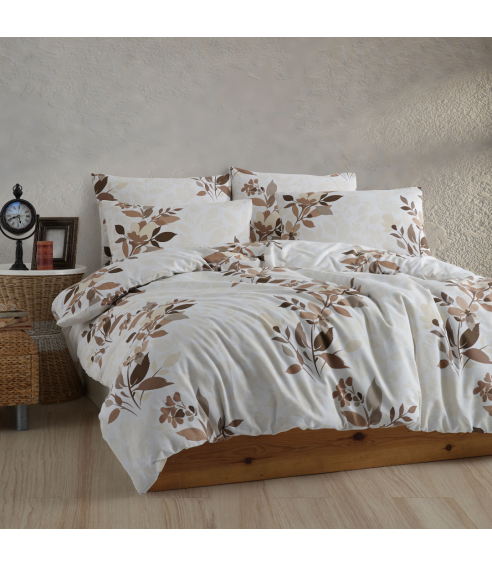 Bettwäsche set "Libby Brown Flannel". Bettwäsche Baumwolle
