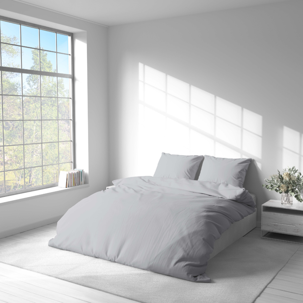 Bettwäsche set "Micro Chip". Bettwäsche Baumwolle, 135/140x200 cm, 200x200 cm, 200x220 cm. Dieses graue bettwäsche-set mit minimalistischem design ist perfekt für diejenigen, die einfachheit und eleganz schätzen.