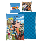 Bettwäsche set "Naruto“. Kinderbettwäsche, 135x200 cm. Blaue bettwäsche mit naruto-figuren und einer farbenfrohen dorfansicht. Bettwäsche set "Naruto“. Kinderbettwäsche, 135x200 cm. Blaue bettwäsche mit naruto-figuren und einer farbenfrohen dorfansicht.