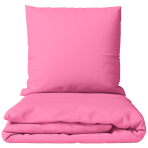 Bettwäsche set „Momo“. Bettwäsche 155x200, 135/140x200 cm, 150x200 cm, 155/160x200 cm, 180x200 cm, 200x200 cm, 200x220 cm, 220x240 cm. Einfarbiges kräftig rosa bettwäsche set mit glatter oberfläche