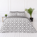 Bettwäsche set „Moroccan Veil“. Gemusterte Bettwäsche, 135/140x200 cm, 200x200 cm, 200x220 cm. Wendbare grau-weiße bettwäsche mit modernem ornamentdesign Bettwäsche set „Moroccan Veil“. Gemusterte Bettwäsche, 135/140x200 cm, 200x200 cm, 200x220 cm. Wendbare grau-weiße bettwäsche mit modernem ornamentdesign