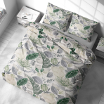 Bettwäsche set "Natural Emporium". Bettwäsche 140x200, 135/140x200 cm, 200x200 cm, 200x220 cm. Ruhiges bettwäsche-set mit pflanzenmotiven, ideal für naturliebhaber.