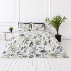 Bettwäsche set "Natural Emporium". Grüne Bettwäsche, 135/140x200 cm, 200x200 cm, 200x220 cm. Ruhiges bettwäsche-set mit pflanzenmotiven, ideal für naturliebhaber.