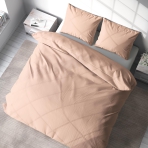 Bettwäsche set "Coral". Bettwäsche für Hotels, 135/140x200 cm, 200x200 cm, 200x220 cm, 220x240 cm. Stilvolles korallenfarbenes bettwäscheset, das wärme in ihr schlafzimmer bringt.