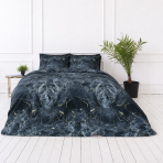 Bettwäsche set "Nebula". Bettwäsche 155x200, 135/140x200 cm, 150x200 cm, 155/160x200 cm, 180x200 cm, 200x200 cm, 200x220 cm, 220x240 cm. Bettwäsche-set mit abstrakten dunklen marmormotiven