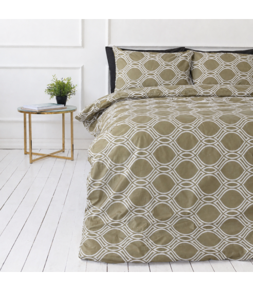 Bettwäsche set "Olive Orbit". Bettwäsche Baumwolle