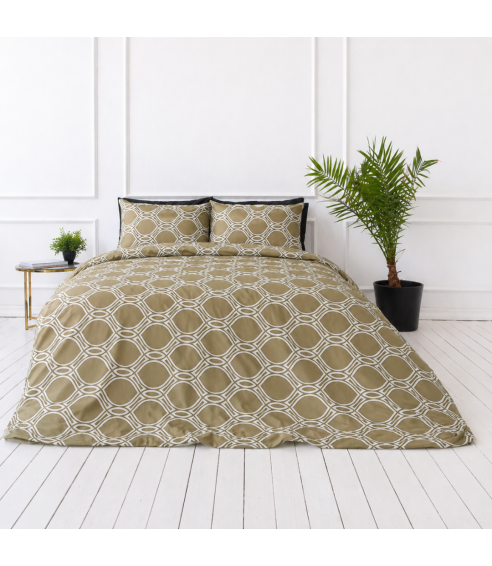 Bettwäsche set "Olive Orbit". Bettwäsche Baumwolle