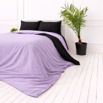 Bettwäsche set "Ozai Orchid". Bettwäsche 155x200, 135/140x200 cm, 150x200 cm, 155/160x200 cm, 180x200 cm, 200x200 cm, 200x220 cm, 220x240 cm. Elegantes beidseitiges bettwäsche-set in schwarz und lavendel.