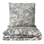 Bettwäsche set "Palm Drift". Bettwäsche 140x200, 135/140x200 cm, 155/160x200 cm, 200x200 cm, 200x220 cm, 220x240 cm. Bettwäsche-set in sanften, hellen farben, geschmückt mit lebhaften palmenblättern, perfekt für ein frisches, tropisches flair in ihrem schlafzimmer.