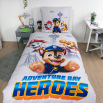 Bettwäsche set "Paw Patrol". Kinderbettwäsche, 135x200 cm. Graues design mit chase, marshall, skye und blauen akzenten. Bettwäsche set "Paw Patrol". Kinderbettwäsche, 135x200 cm. Graues design mit chase, marshall, skye und blauen akzenten.