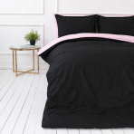 Bettwäsche set "Pink Panther". Bettwäsche 155x200, 135/140x200 cm, 150x200 cm, 155/160x200 cm, 180x200 cm, 200x200 cm, 200x220 cm, 220x240 cm. Beidseitiges bettwäsche-set mit schwarzer und hellrosa seite.